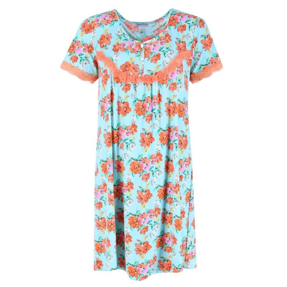 Elegant Emily Women's Blue Floral Nightgown
